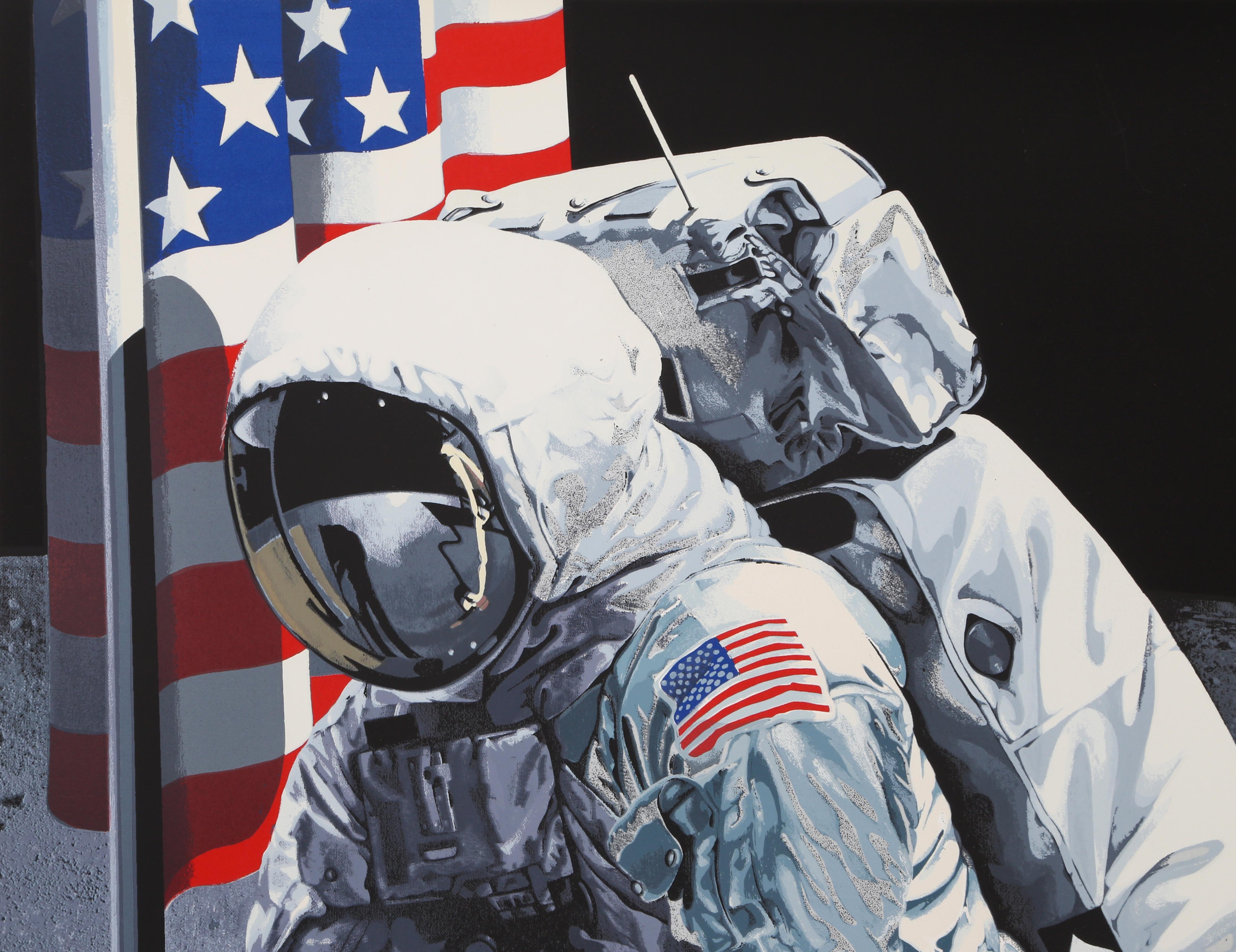 One Small Step for a Man... Pop Art Screenprint by Sandra Lawrence For Sale 1