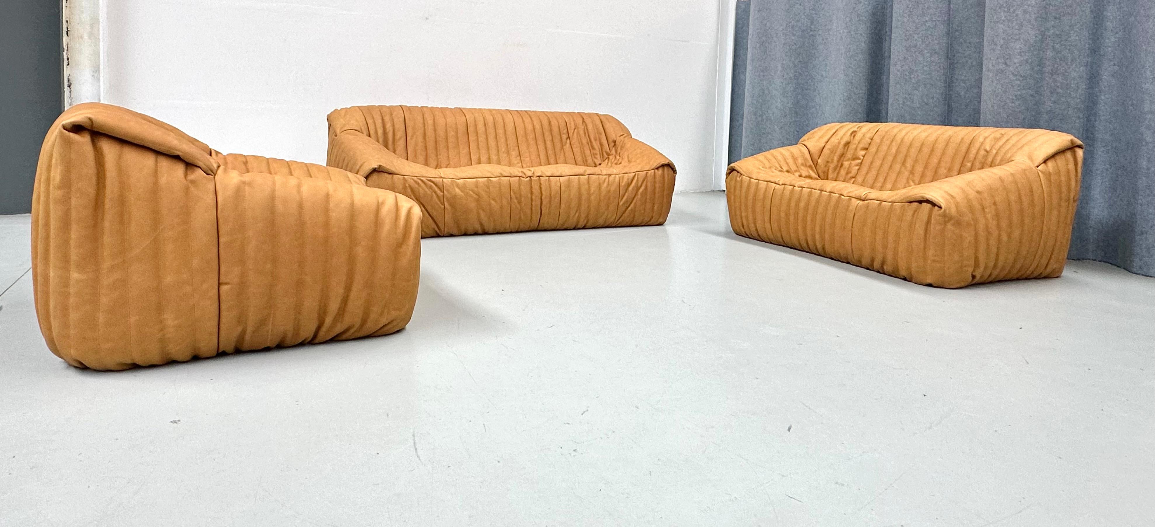 Sandra Living Room Set in Camel Leather by A. Hieronimus for Cinna Ligne Roset. In Good Condition For Sale In Eindhoven, Noord Brabant