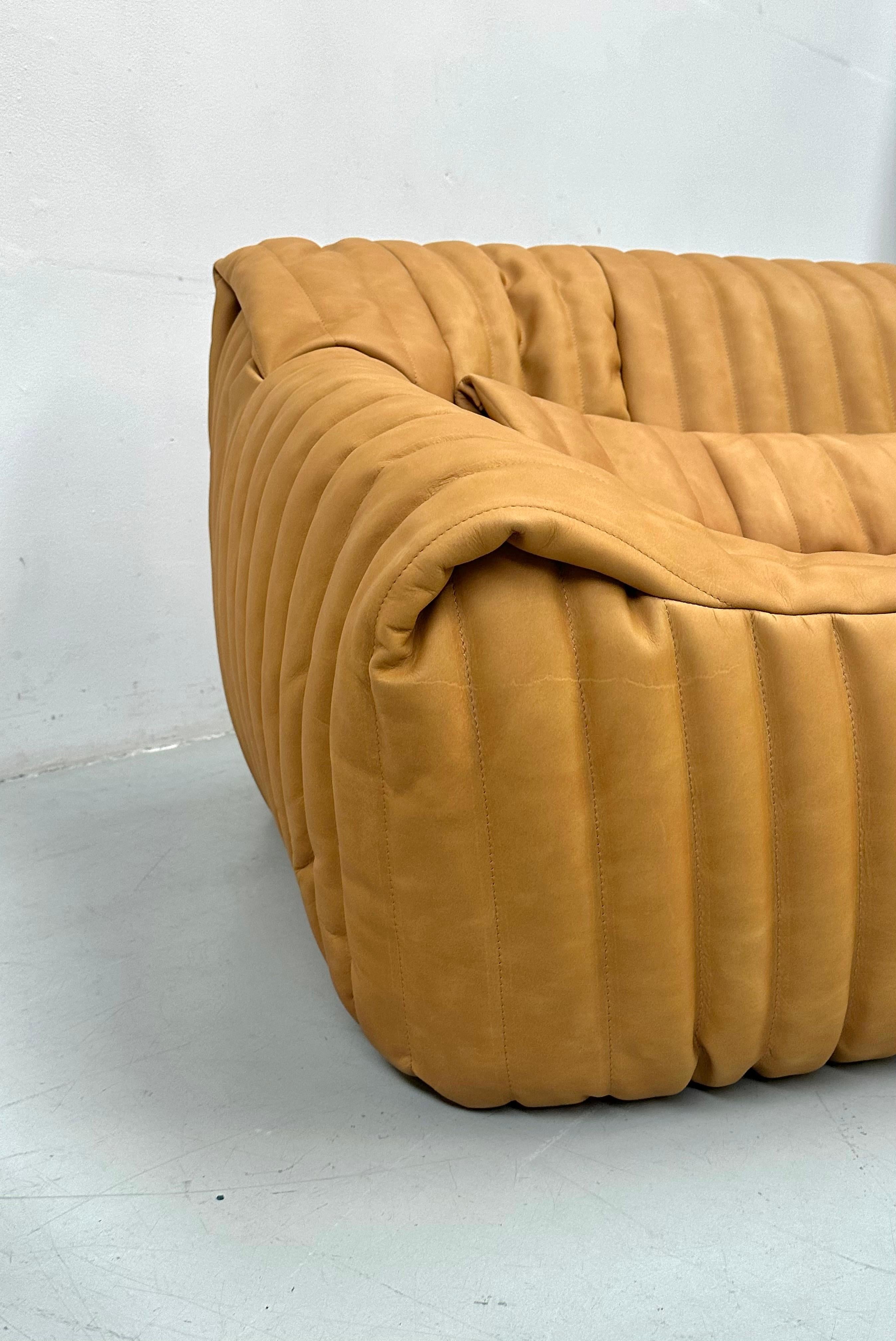 Sandra Living Room Set in Camel Leather by A. Hieronimus for Cinna Ligne Roset. For Sale 1