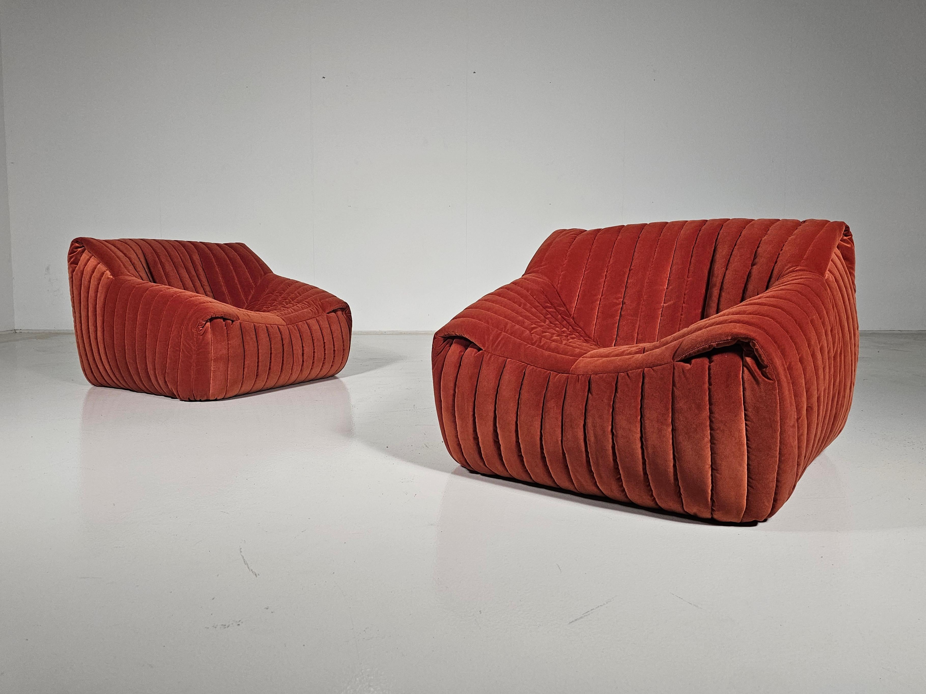 European Sandra Lounge Chairs by Annie Hiéronimus for Cinna Ligne Roset, 1970s