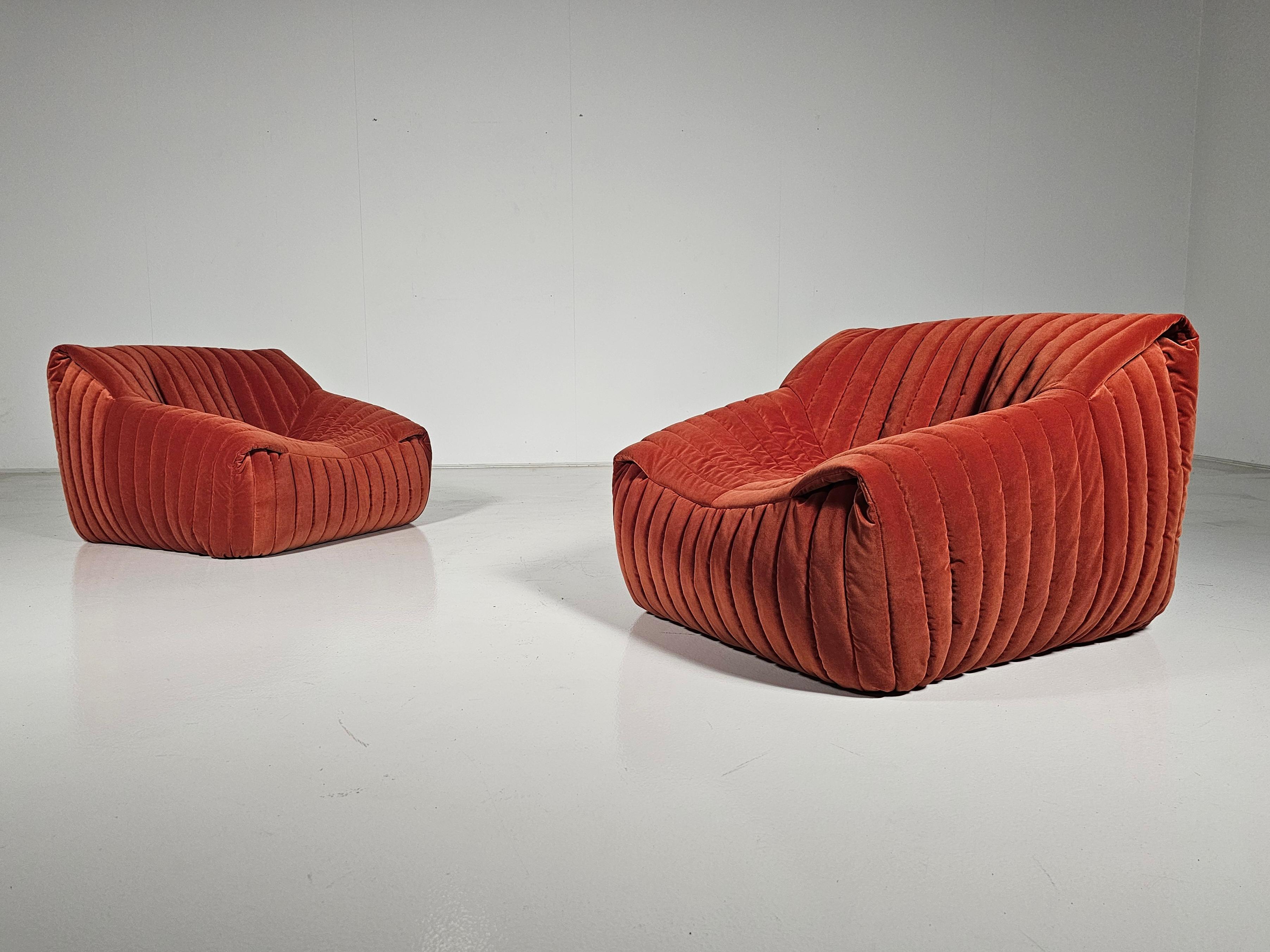 Sandra Lounge Chairs by Annie Hiéronimus for Cinna Ligne Roset, 1970s In Excellent Condition In amstelveen, NL