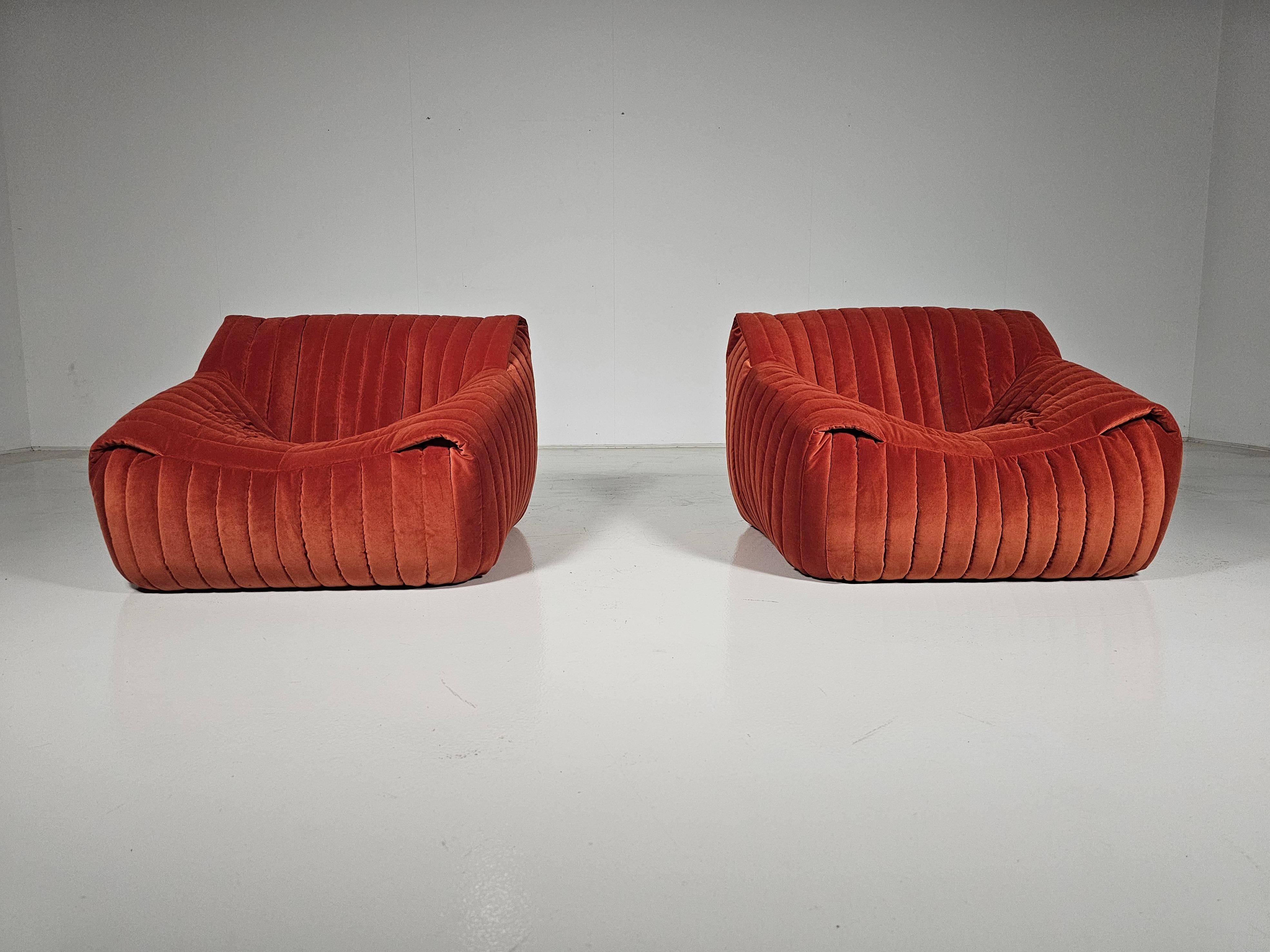 Late 20th Century Sandra Lounge Chairs by Annie Hiéronimus for Cinna Ligne Roset, 1970s