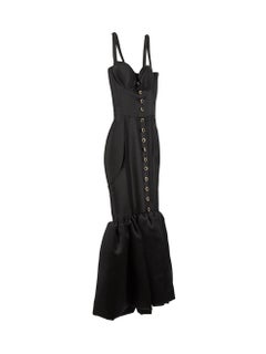 Sandra Mansour Black Bustier Midi Dress Size XS