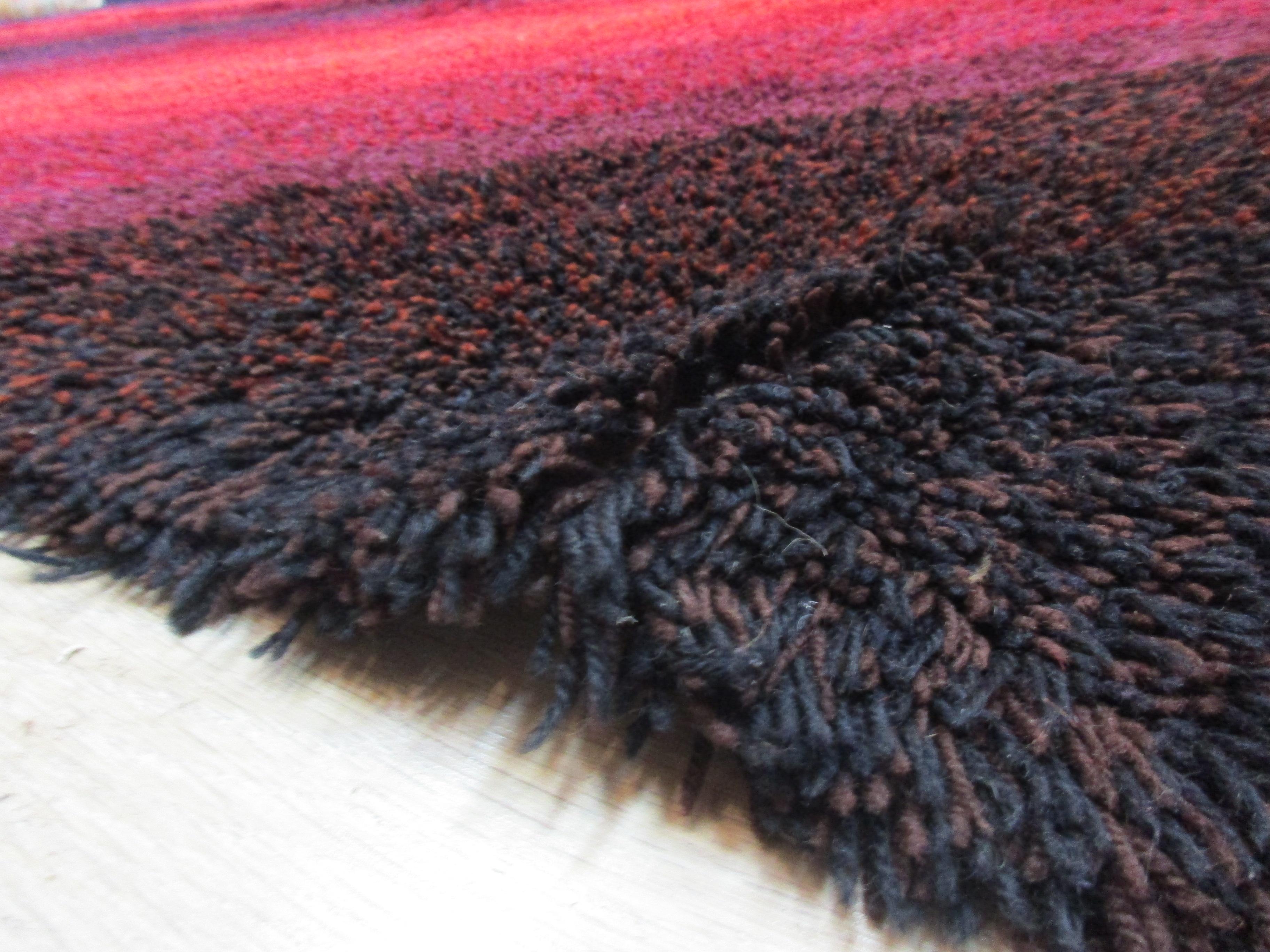 Hand-Knotted Sandra Marconato Handmade Italian carpet  1970 with authentication of artist For Sale