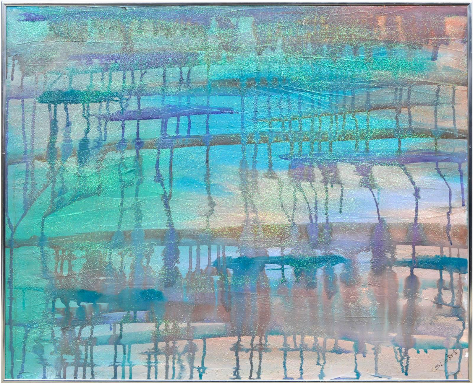 Multicolored Abstract in Acrylic on Canvas