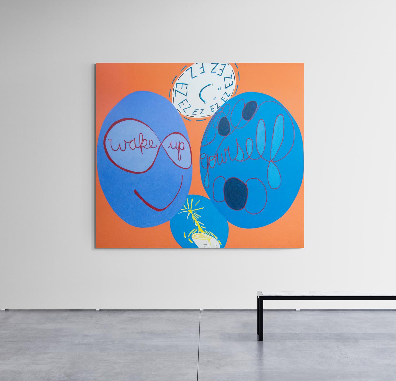 Room for Mystics 13 - blu, arancione, contemporaneo, astratto, acrilico su tela in vendita 2