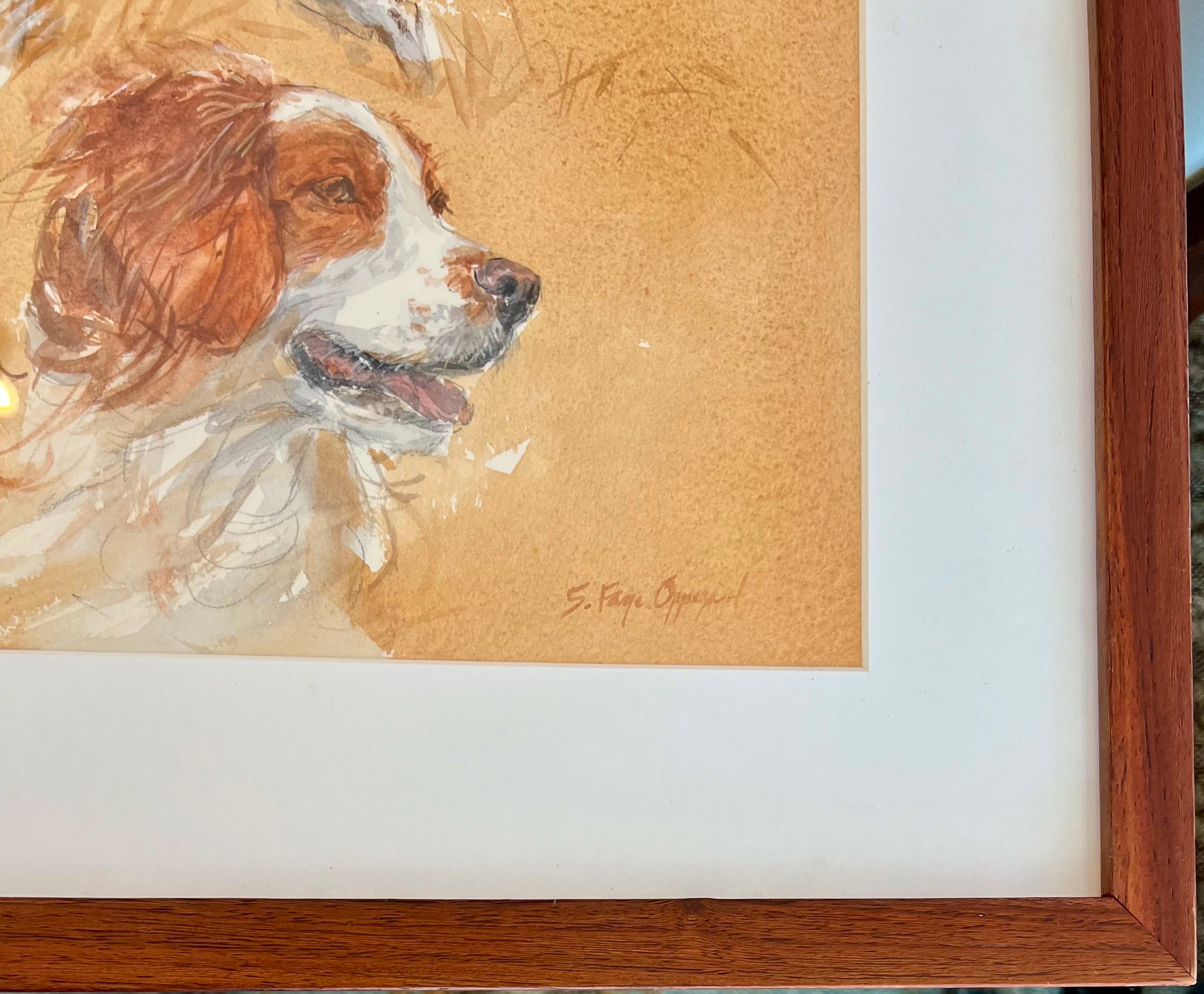 Contemporary Vignette of a Hunter and his Brittany Spaniel's Day in the Field For Sale 5