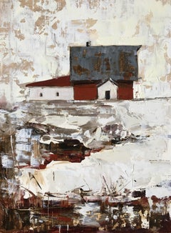 "Barn in Winter", Oil painting