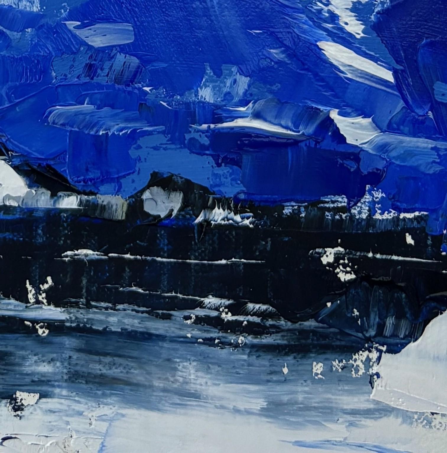 « Blue Mountains » de Sandra Pratt, peinture à l'huile originale de paysage de montagne 2