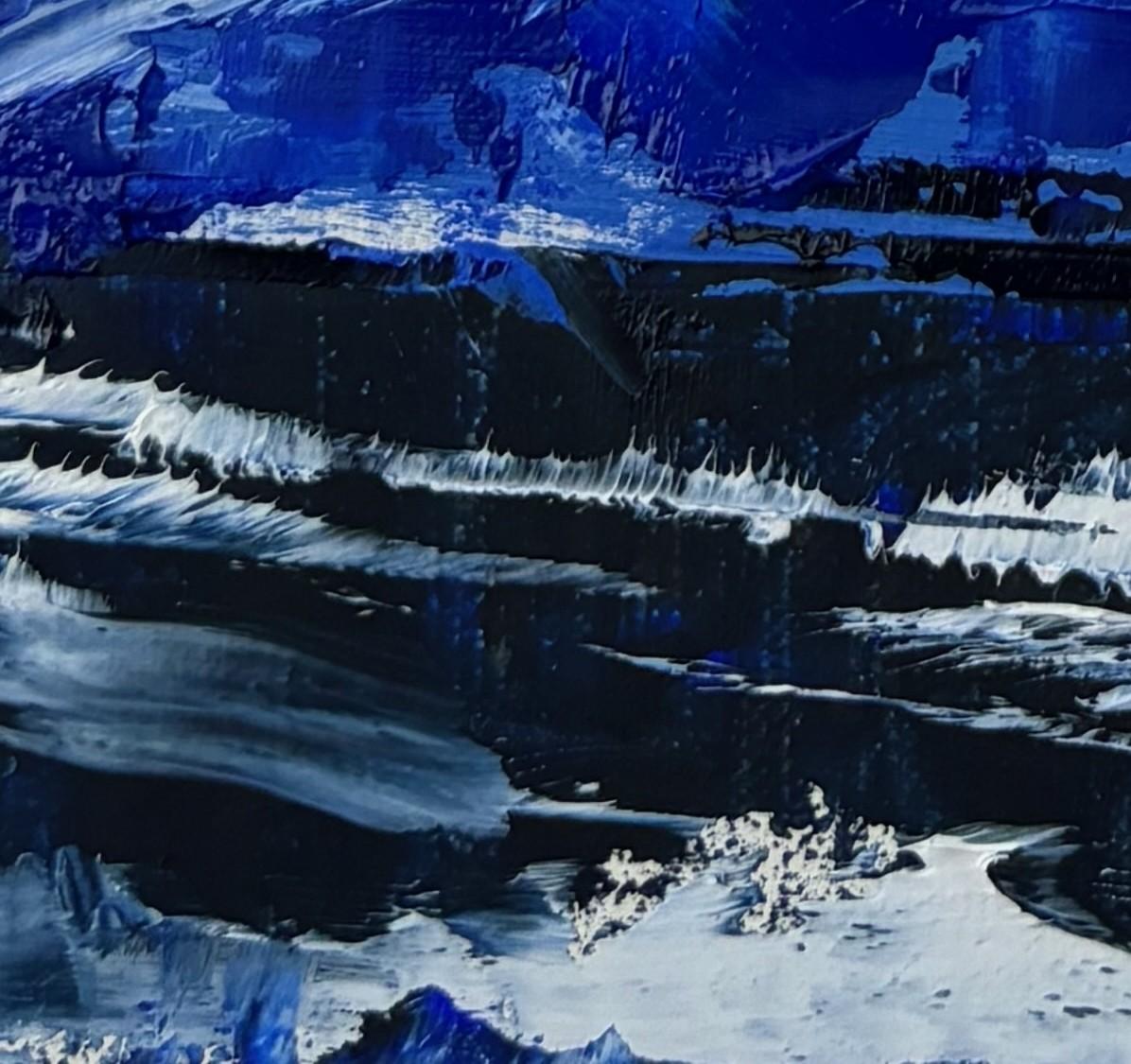 « Blue Mountains » de Sandra Pratt, peinture à l'huile originale de paysage de montagne 4