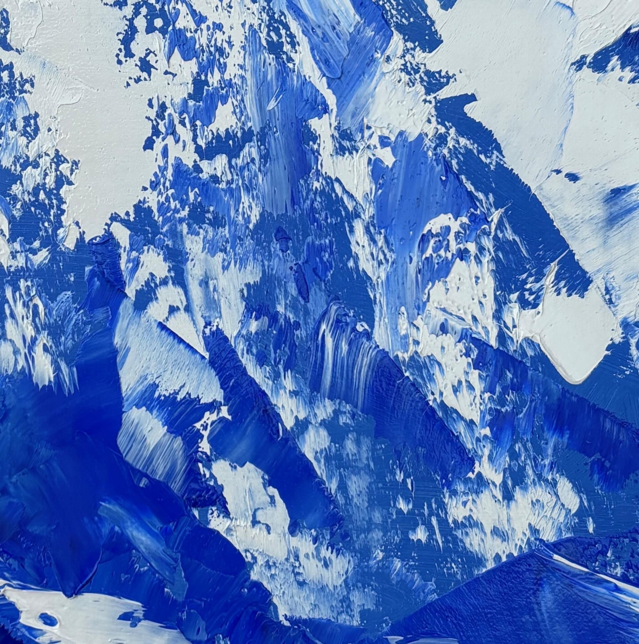 « Blue Mountains » de Sandra Pratt, peinture à l'huile originale de paysage de montagne 7