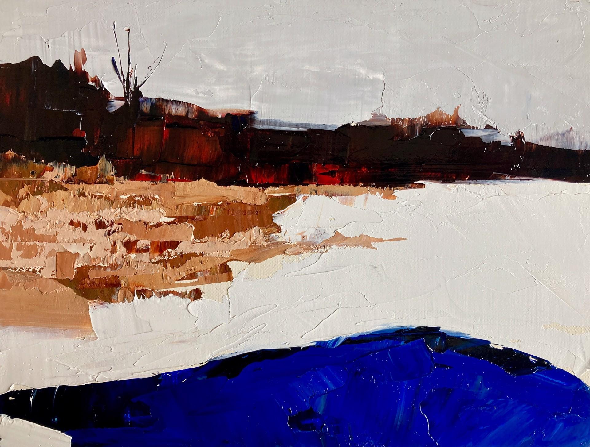 Sandra Pratt Figurative Painting - "By The Sea" - Contemporary Coastal Landscape, Sea, Shoreline Painting