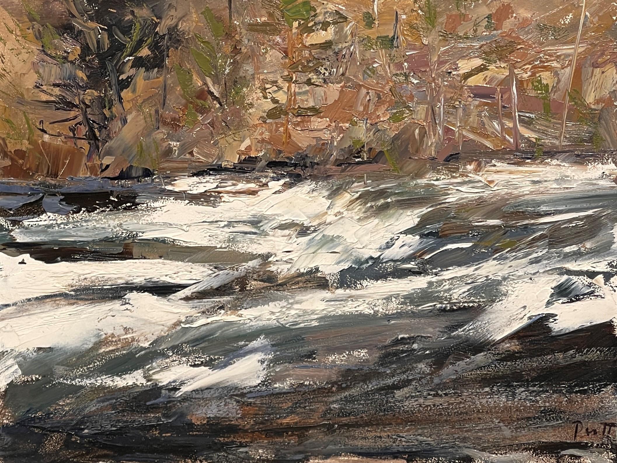 "Canyon River" (2025), Original Expressionist Impasto Landscape, Oil Painting