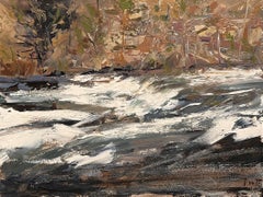 "Canyon River" (2025), Original Expressionist Impasto Landscape, Oil Painting