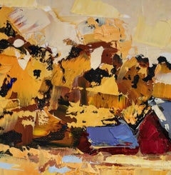 „End of Fall“ (2024) von Sandra Pratt, Original-Ölgemälde einer Landschaftslandschaft