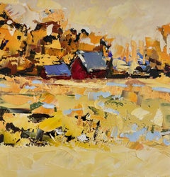 "Fin del otoño" (2024) de Sandra Pratt, pintura al óleo original de paisaje
