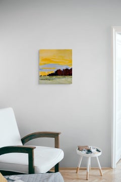 "Abendglut" (2025), Original Impasto-Landschaft, Ölgemälde