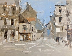 French Village, 2025 - Contemporary French Village, Impressionist Oil Painting