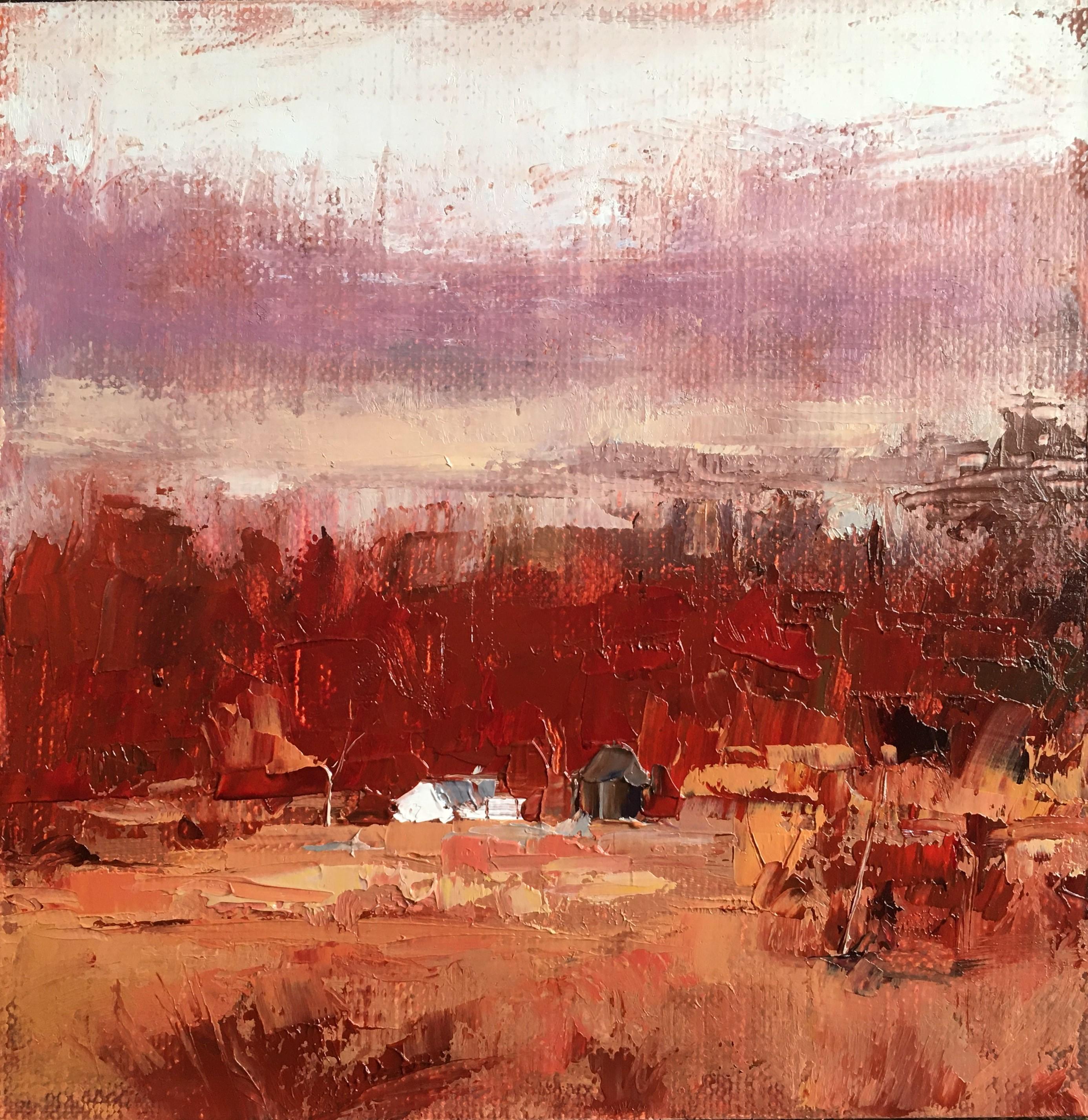 Sandra Pratt Landscape Painting - "Little White House", Oil painting
