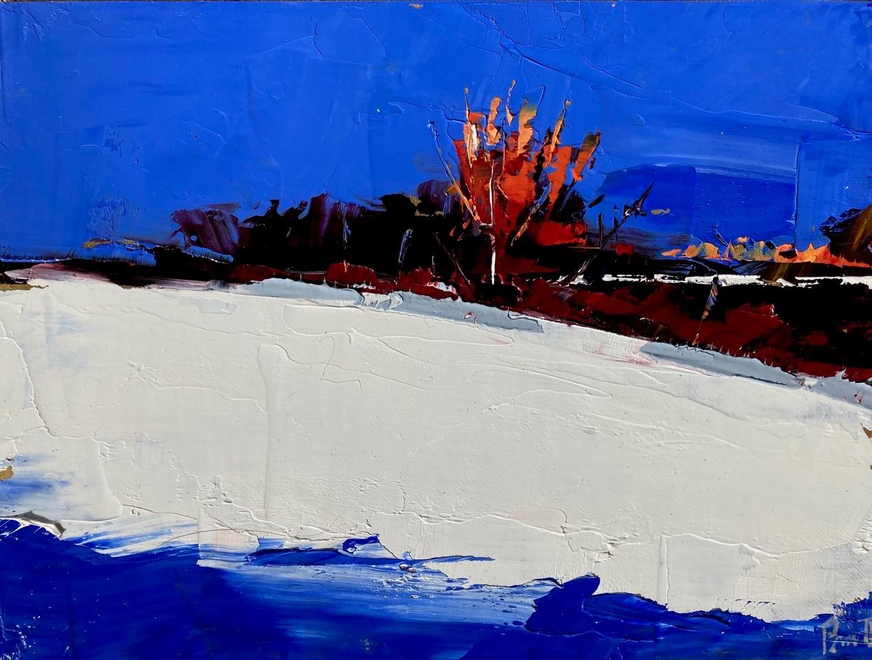 "Lone Tree, " Oil painting