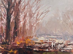 "Misty Morning" (2025), Original Impasto Landscape Oil Painting