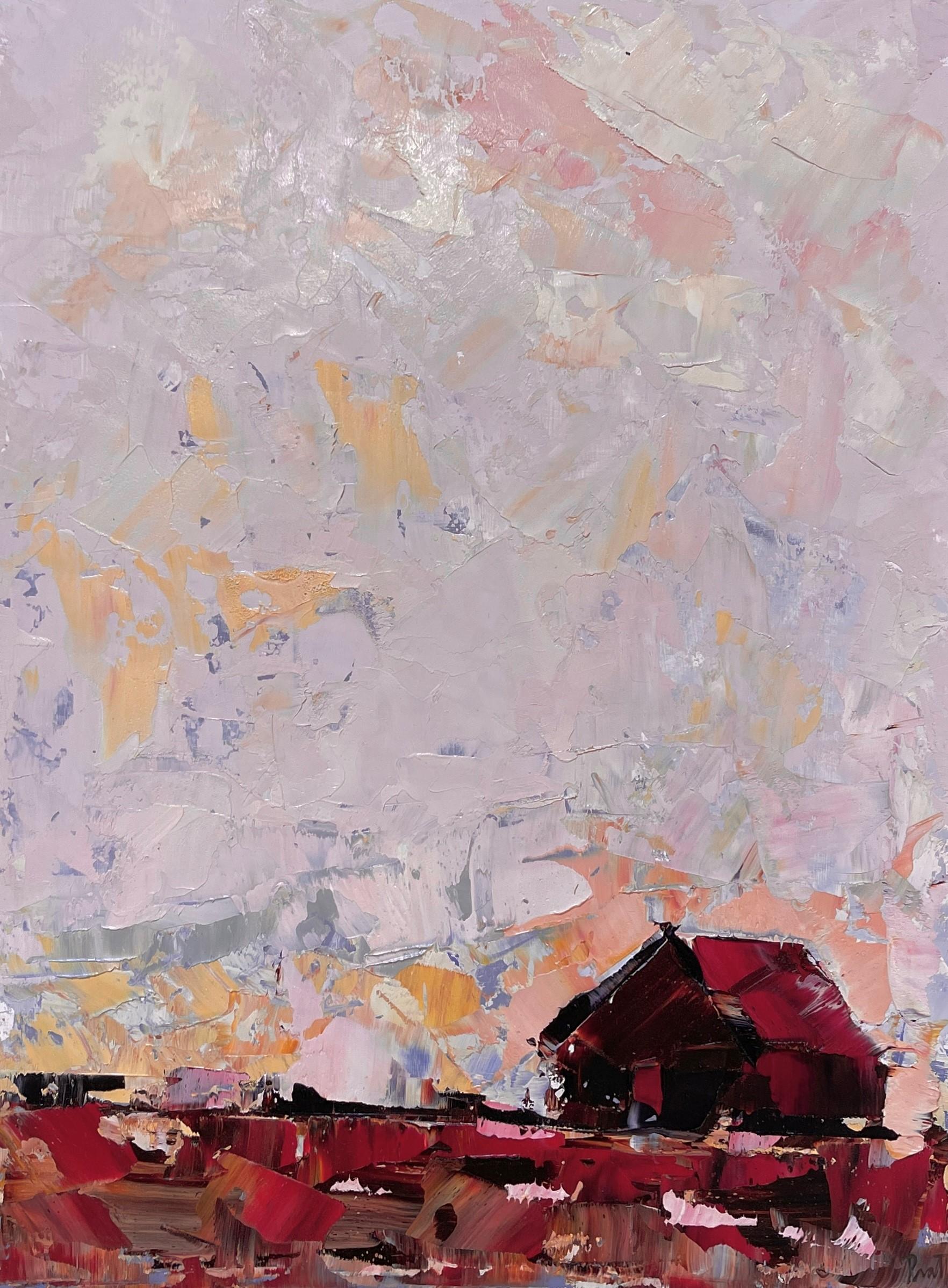 "Morning Sky" By Sandra Pratt (2024), Original Midwestern Landscape Oil Painting