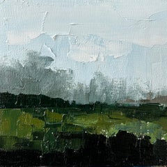 "Tempesta di pioggia" (2024) di Sandra Pratt, Pittura ad olio originale di un paesaggio