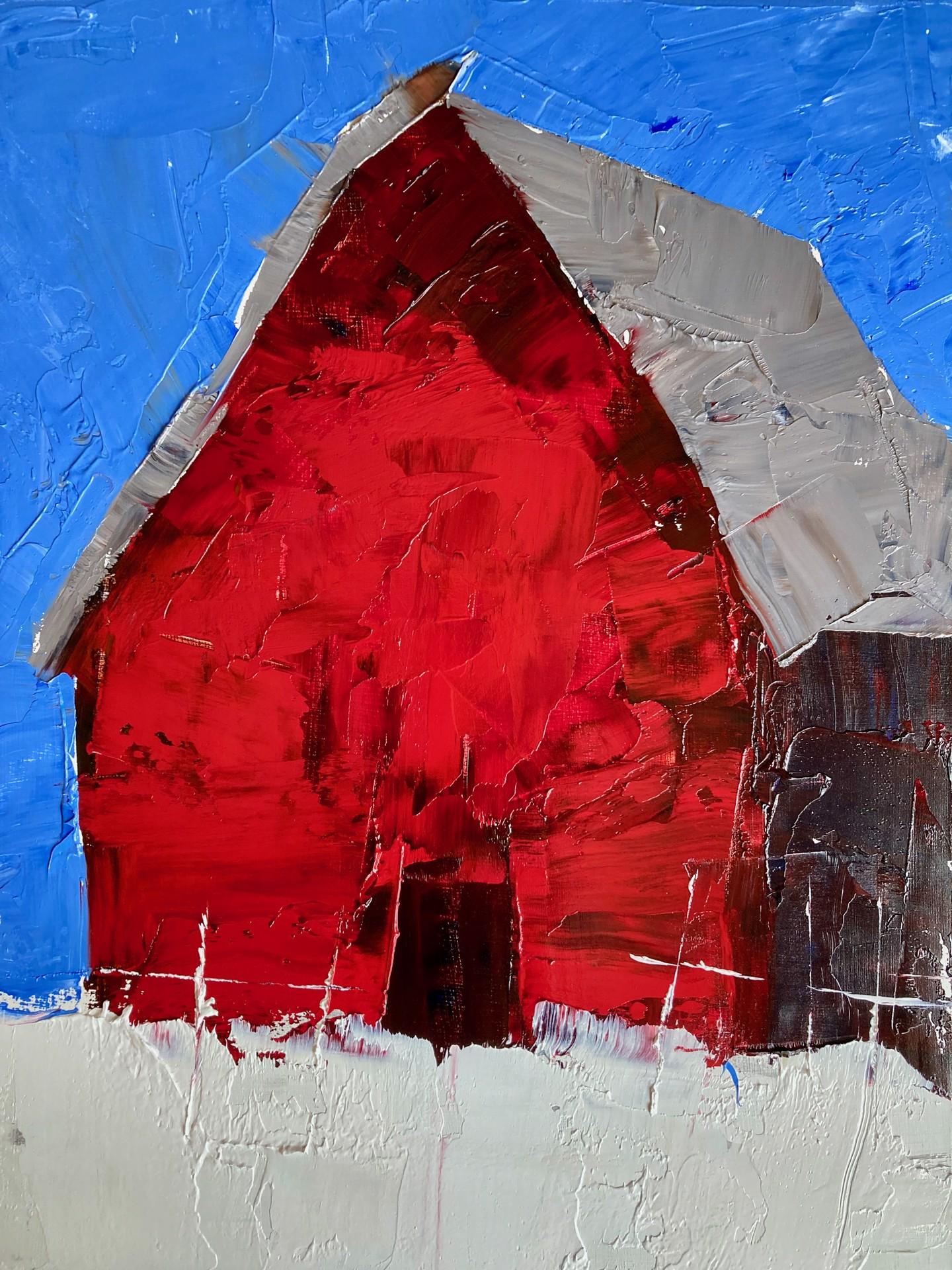 Sandra Pratt Landscape Painting - Red Barn