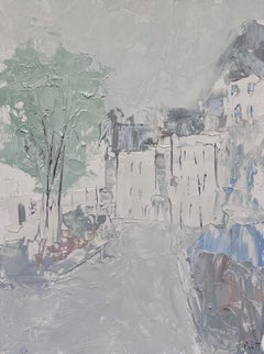 "Spring Day" - Expressionist Winter Landscape/Skyscape, Oil Painting on Panel