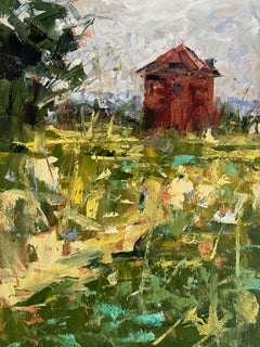 „Sommertag“ (2024) von Sandra Pratt, Original-Ölgemälde einer Landschaft
