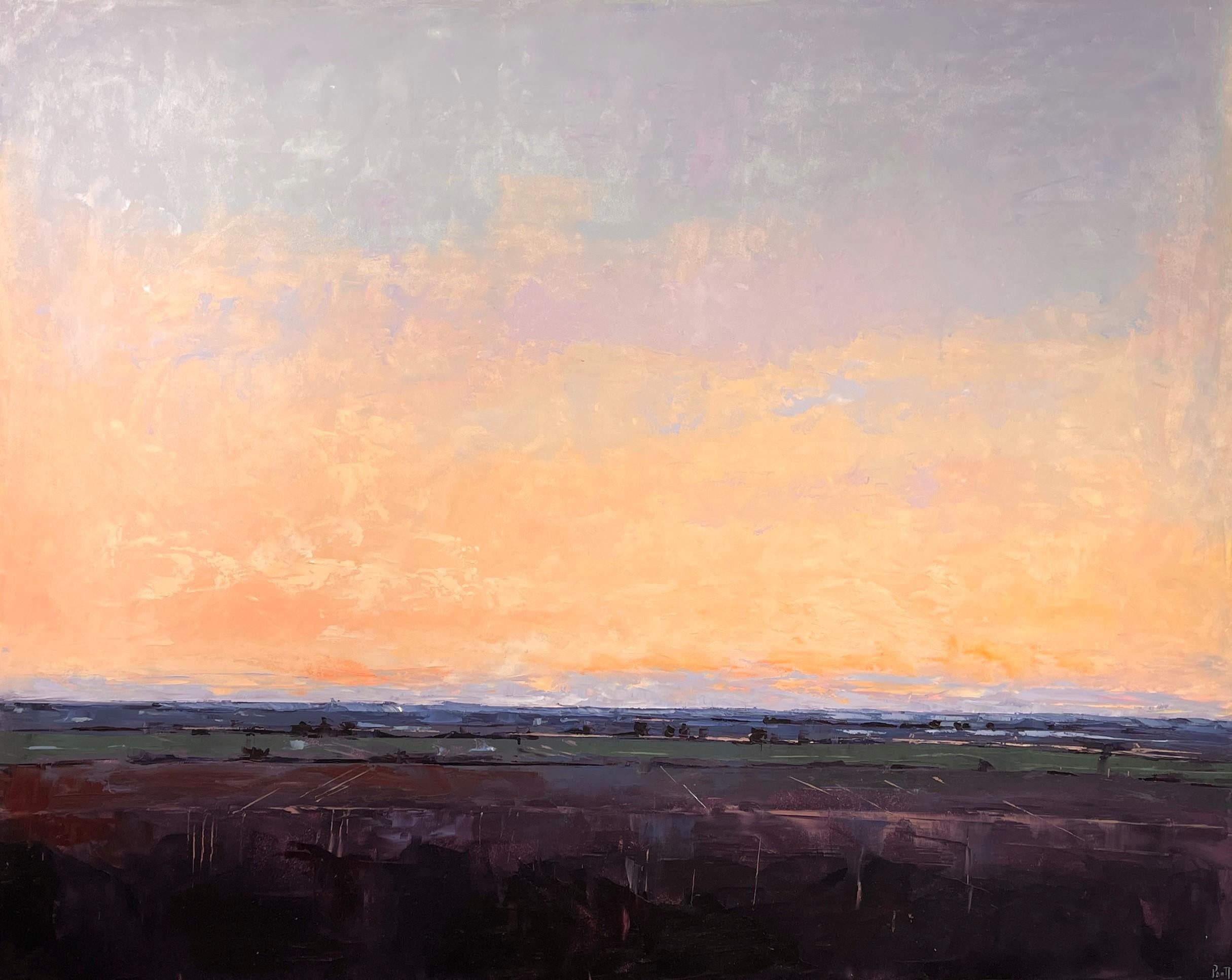 "Sunset" (2025), Original Expressionist Impasto Landscape, Oil Painting