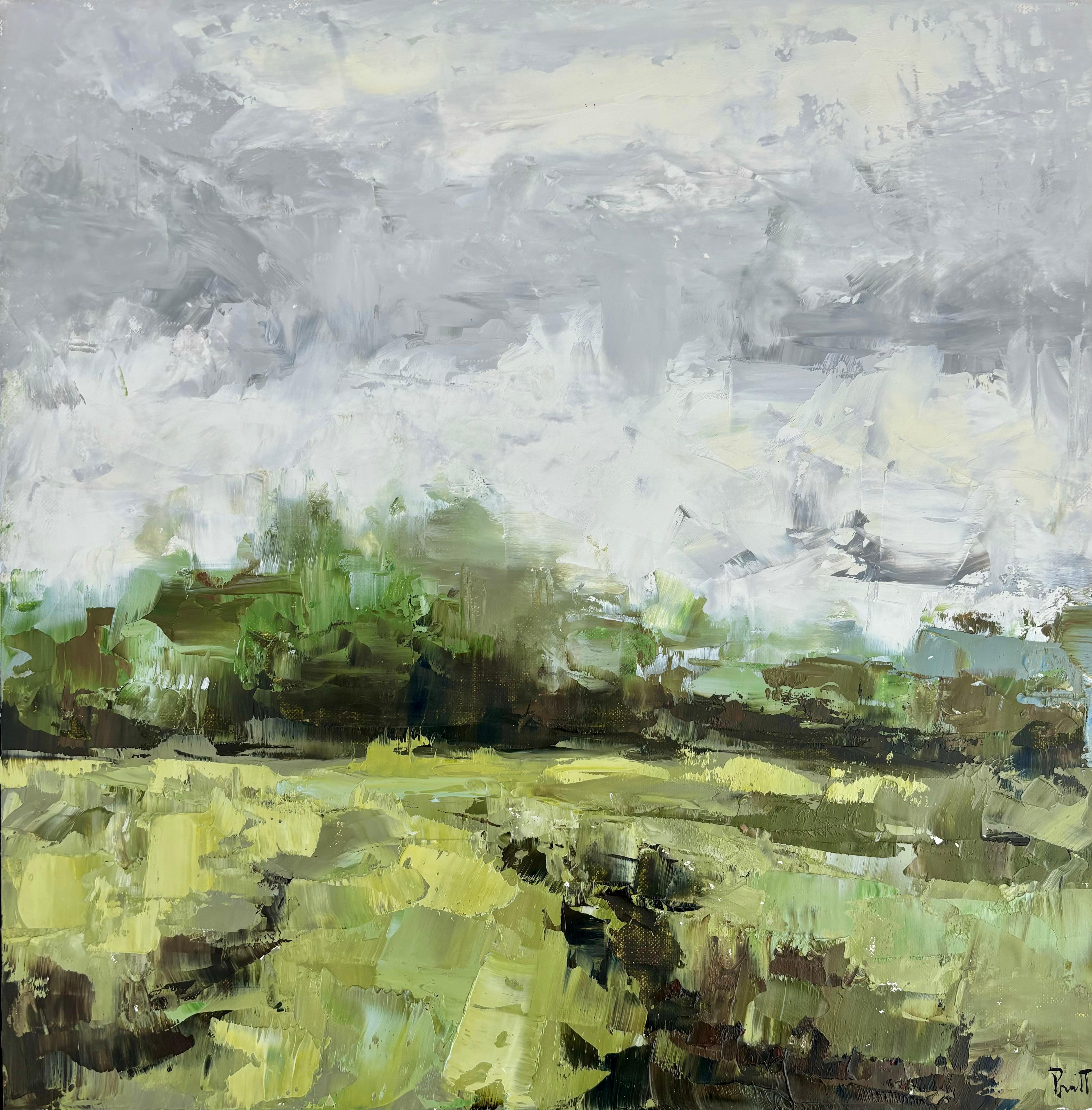 « vibrant Spring » (2024) par Sandra Pratt, peinture à l'huile originale d'un paysage