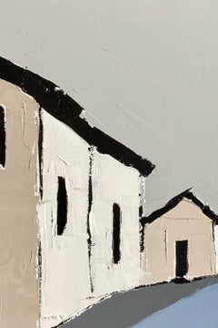 „Village Alley II“ von Sandra Pratt (2023), Original Cityscape, Ölgemälde