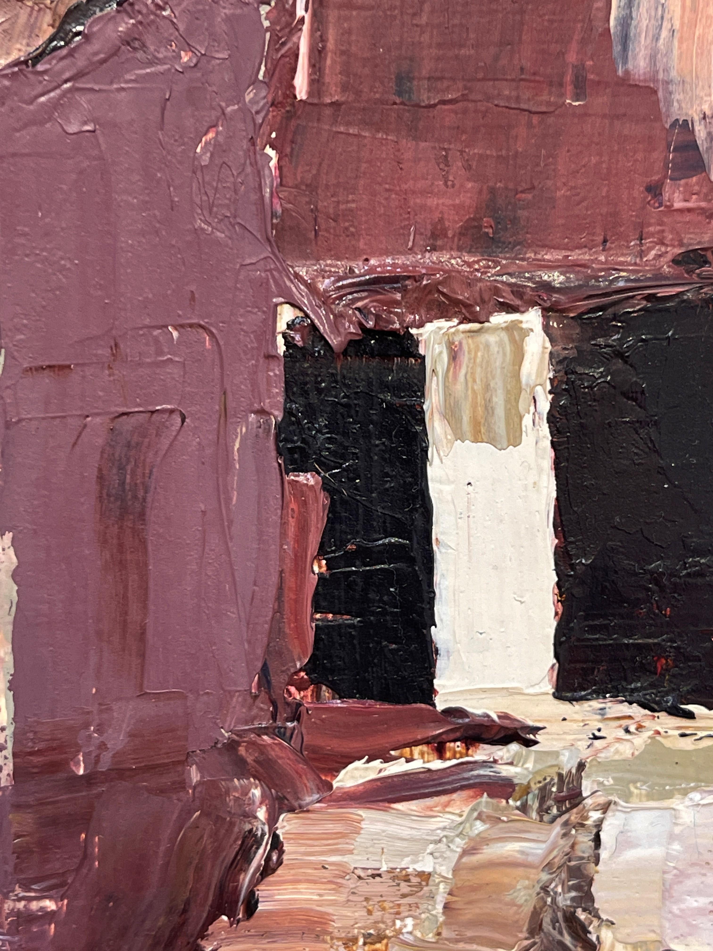 « French Village » de Sandra Pratt, peinture à l'huile originale de paysage urbain en vente 4