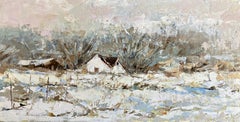 "White House in Snow, " Oil painting