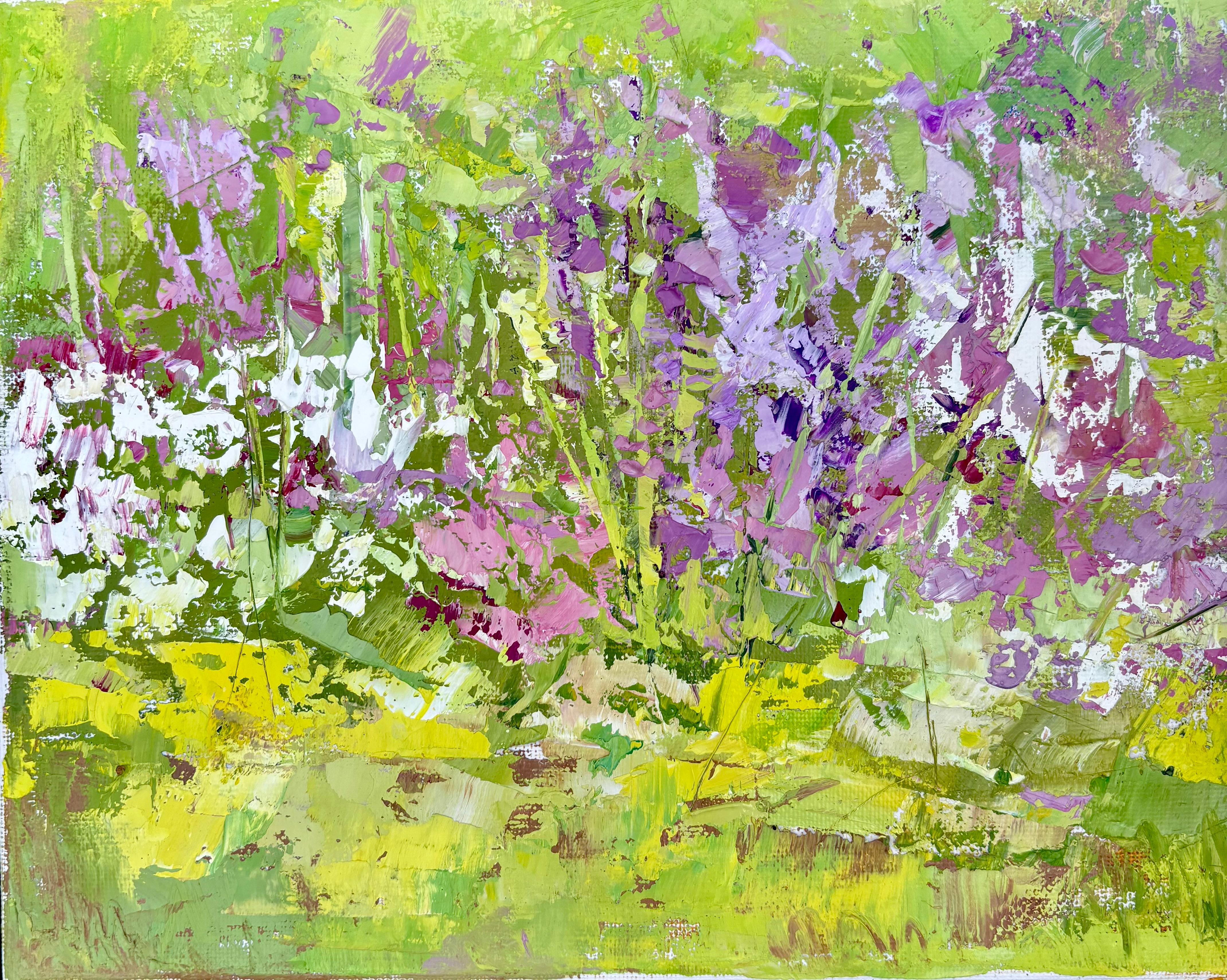 Sandra Pratt Landscape Painting - "Wildflowers 2" (2025), Original Floral Landscape and Still Life Oil Painting
