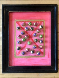 Collage “X” Painting Acryl and Alluminium Framed
