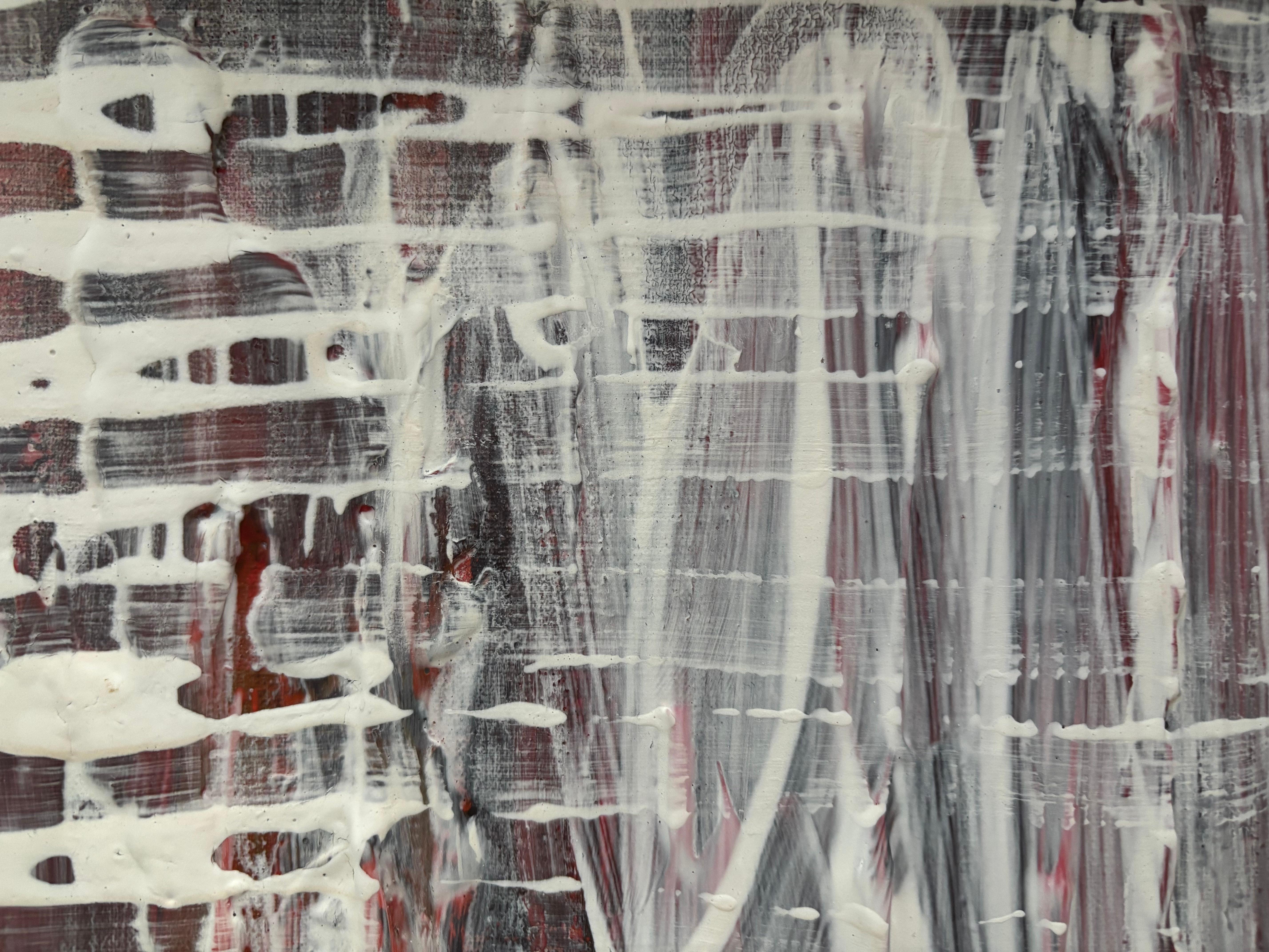 Pittura bianca piatta astratta firmata - Painting Astratto di Sandra Salamonová