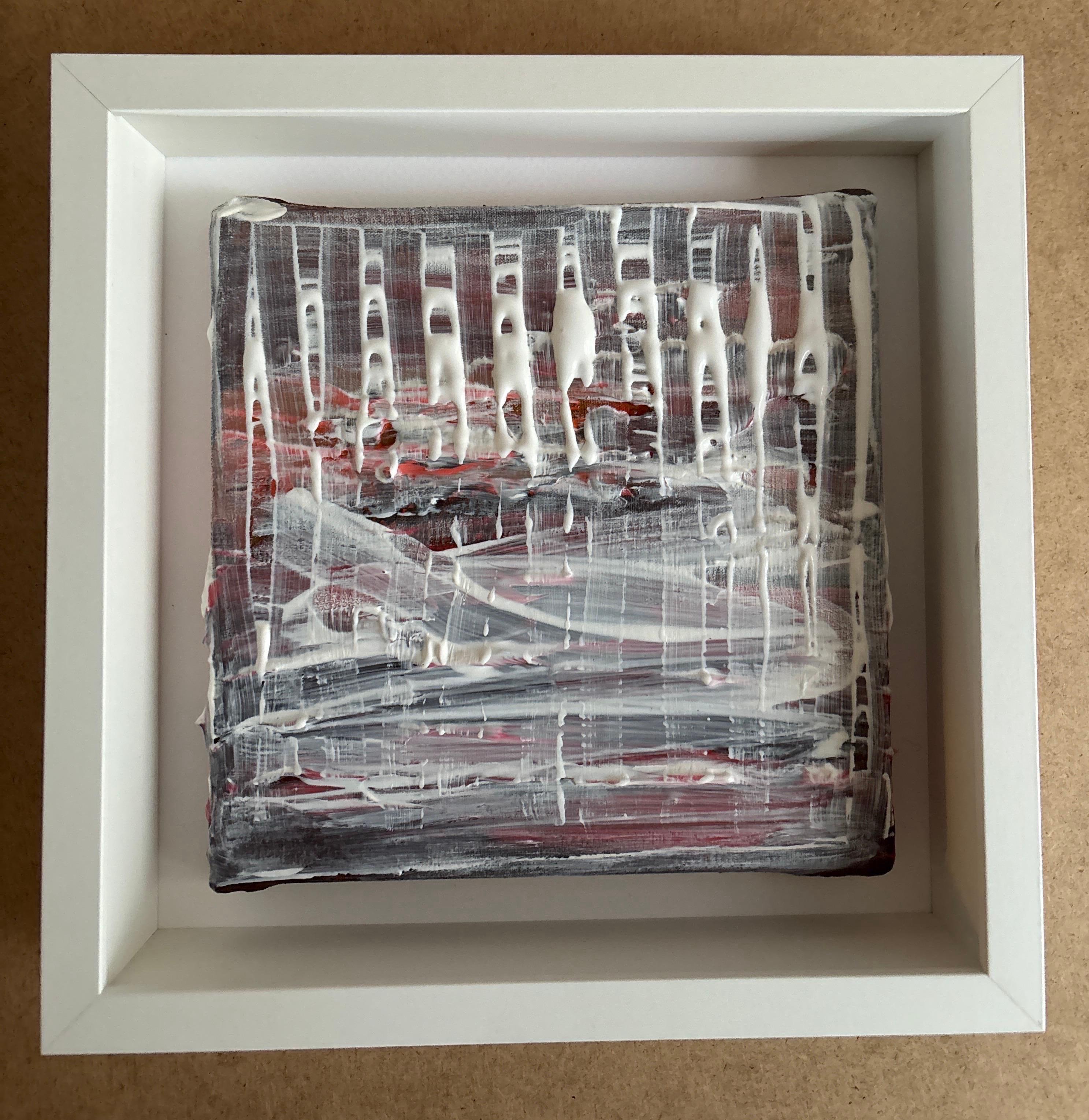 Abstract Painting di Sandra Salamonová - Pittura bianca piatta astratta firmata
