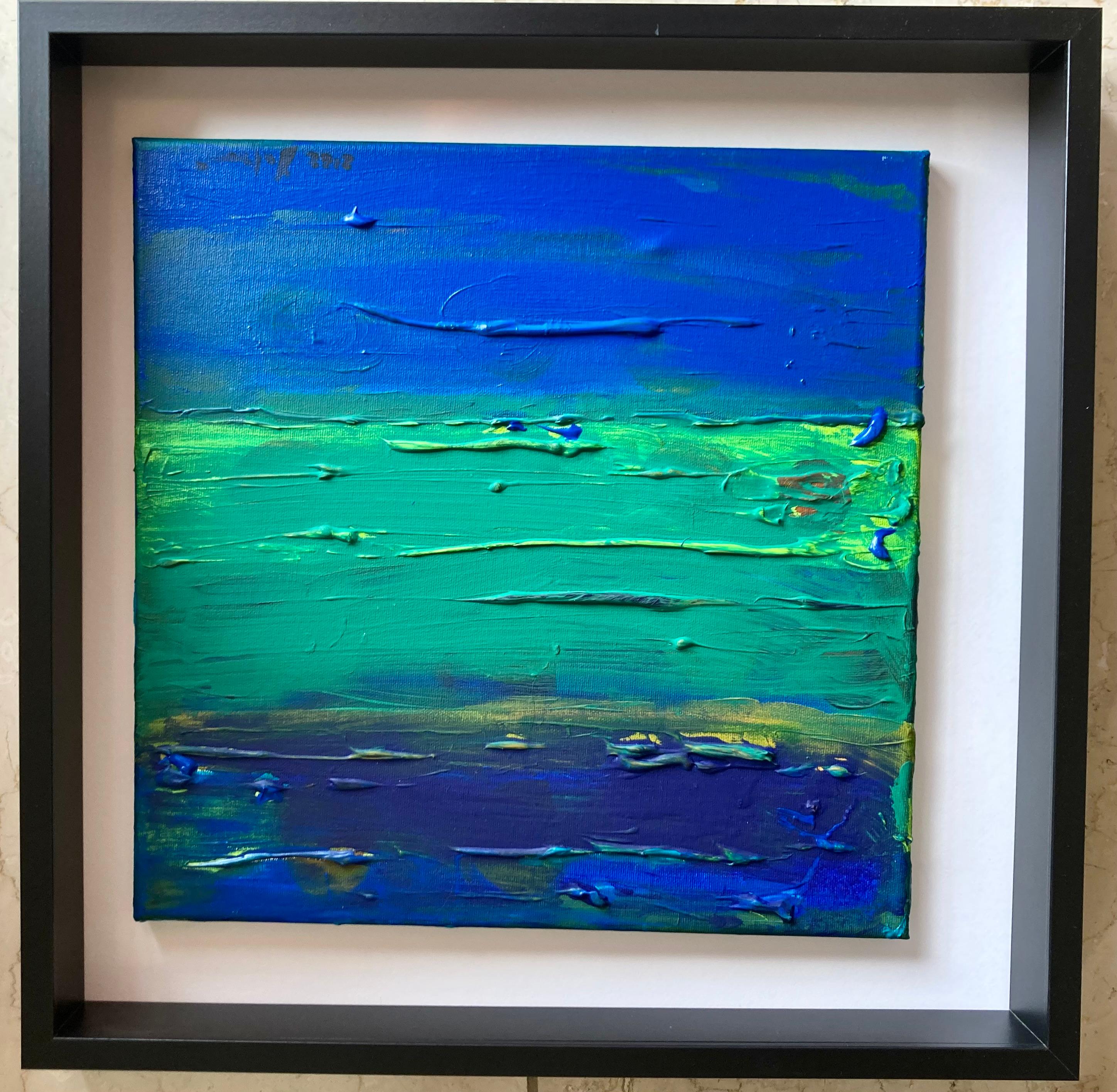 Sandra Salamonová Abstract Painting - Water Painting Acryl on Canvas Framed