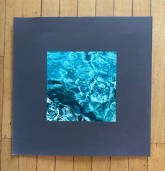 Blue in Grey Abstract Photography, Signed, 30x30cm, 21st Century