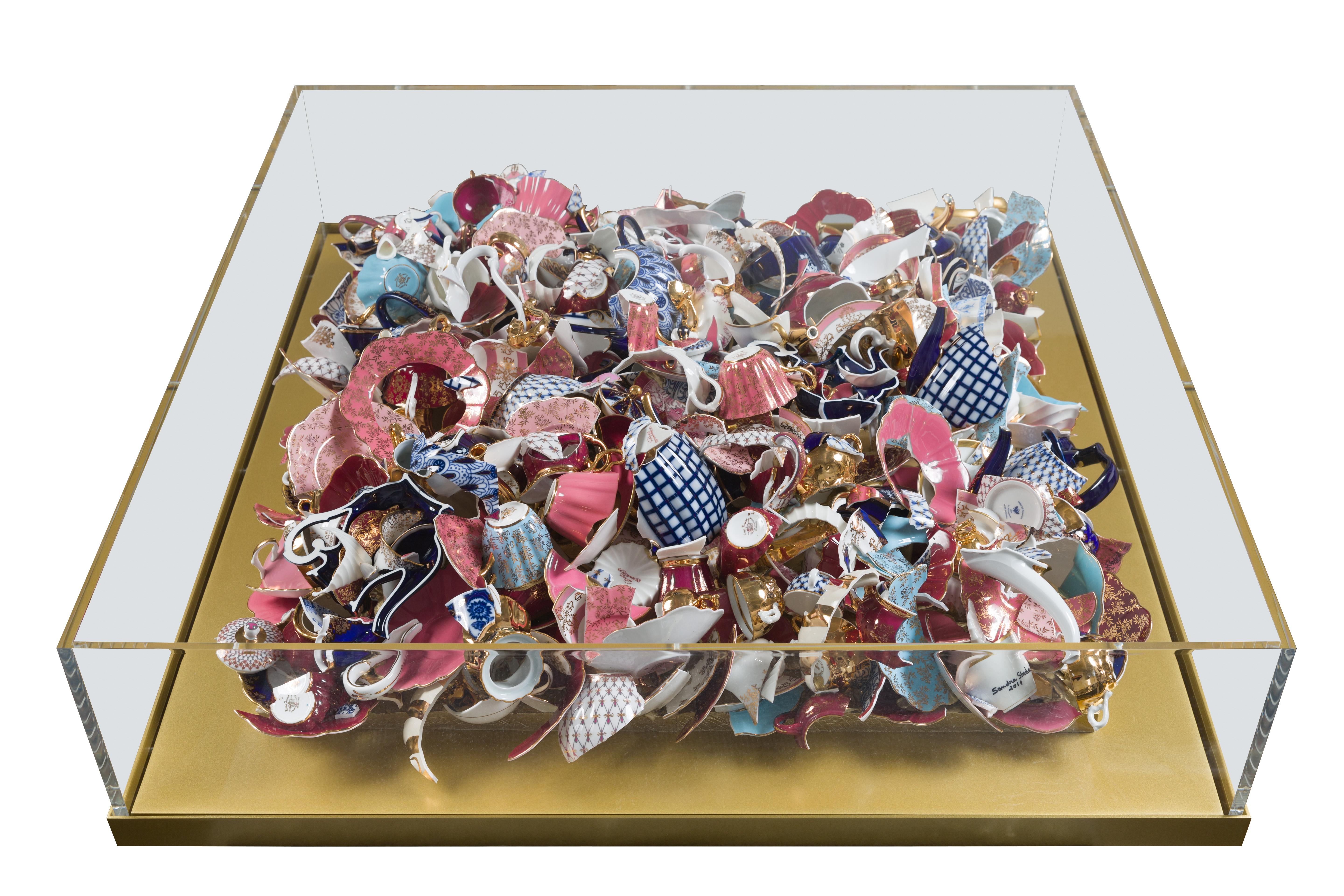 Roses Are Red, Violets Are Blue, I Love You 46 (Ceramic) - Sculpture by Sandra Shashou