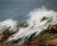 ""Deluge 2" Peinture contemporaine de paysage marin