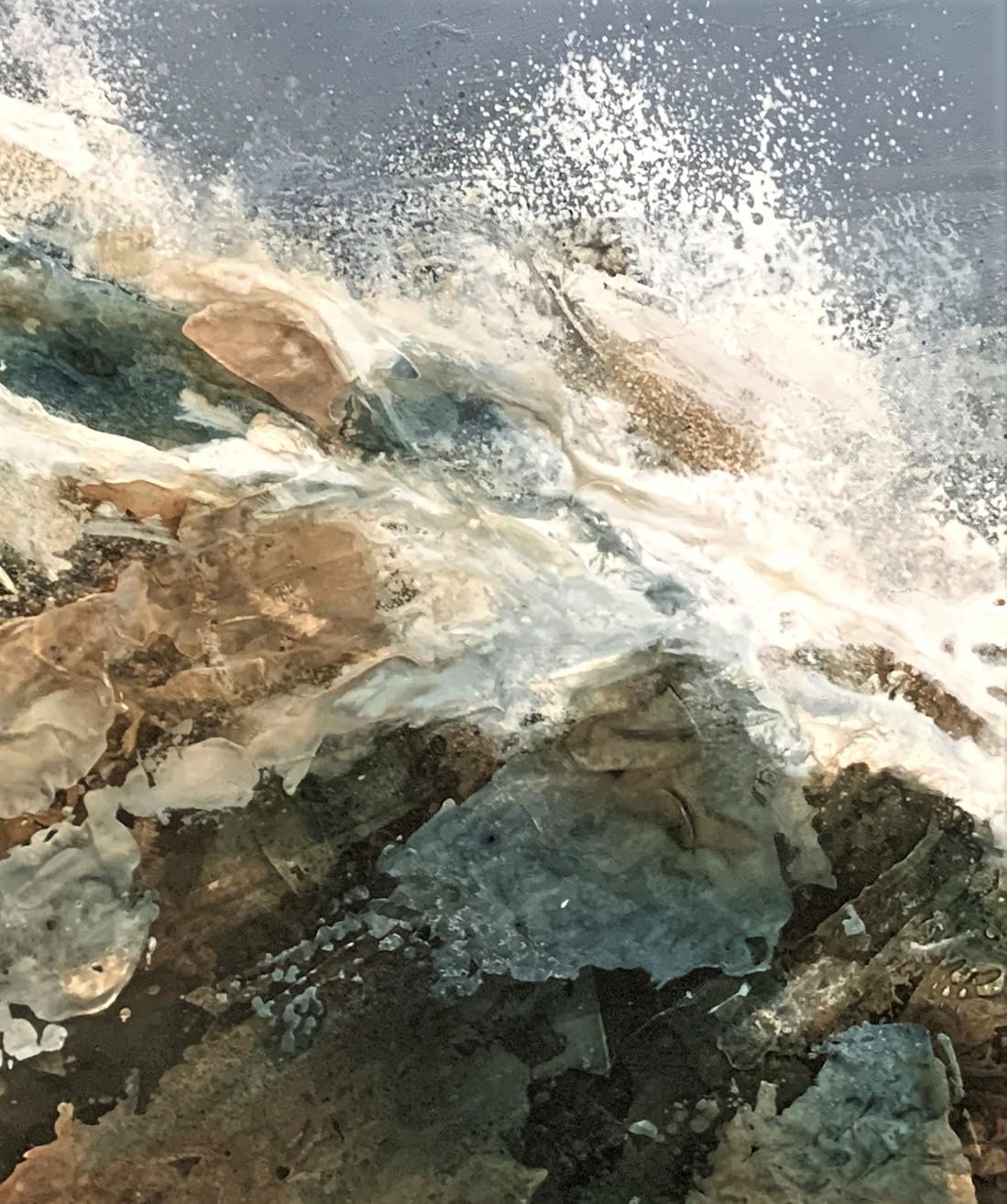 Tidal Surge Peinture de paysage marin contemporaine - Painting de Sandra Wintle