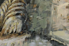 Cityscape Oil Painting - High Above, Painting, Oil on Canvas