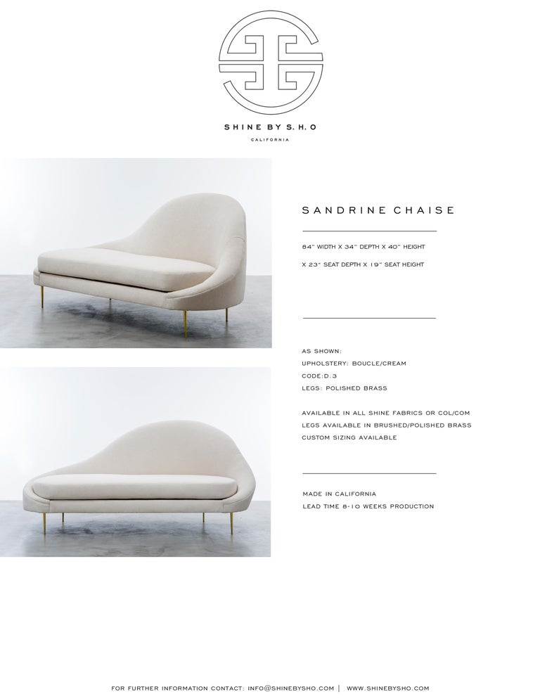 SANDRINE CHAISE - Modern Asymmetrical Slope Chaise in Nubby Boucle Fabric  For Sale at 1stDibs | modern chaise, contemporary chaise, asymmetrical  fabric