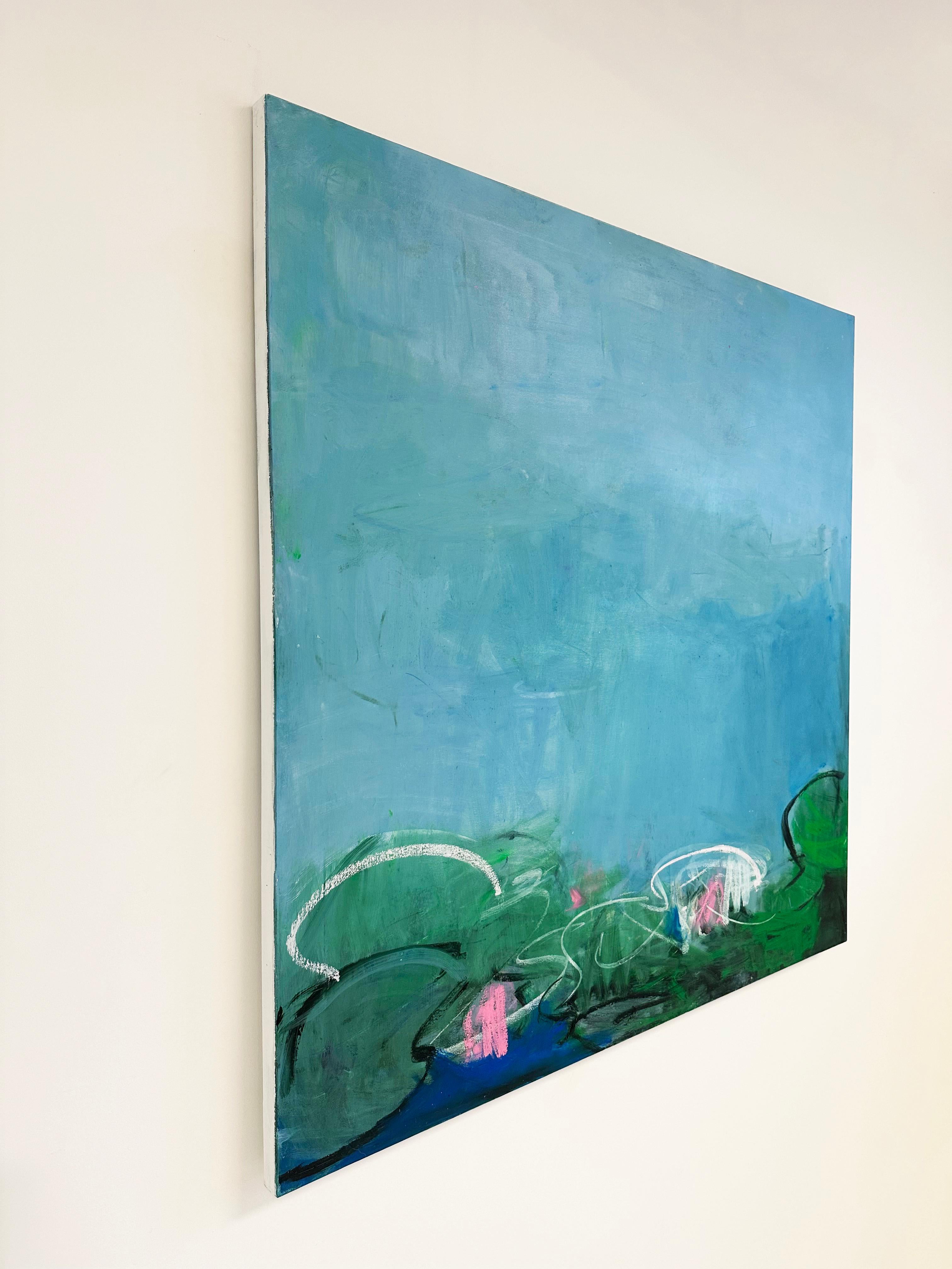 Öl- und Wachsgemälde der New Yorker Contemporary-Künstlerin Sandrine Kern 'Cannes' im Angebot 3