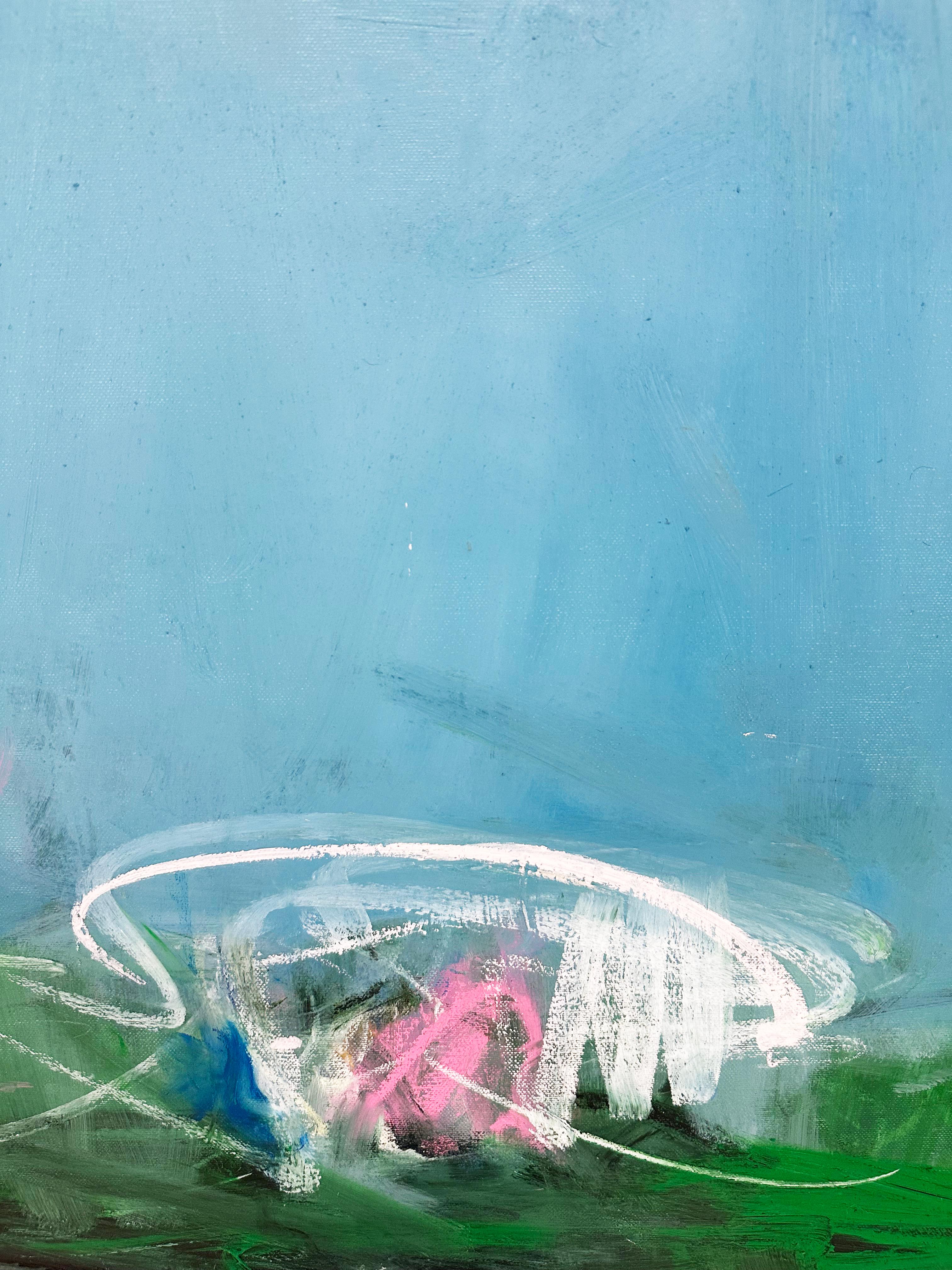 Öl- und Wachsgemälde der New Yorker Contemporary-Künstlerin Sandrine Kern 'Cannes' im Angebot 5