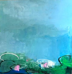 Pittura a olio e cera dell'artista contemporanea di New York Sandrine Kern 'Cannes'