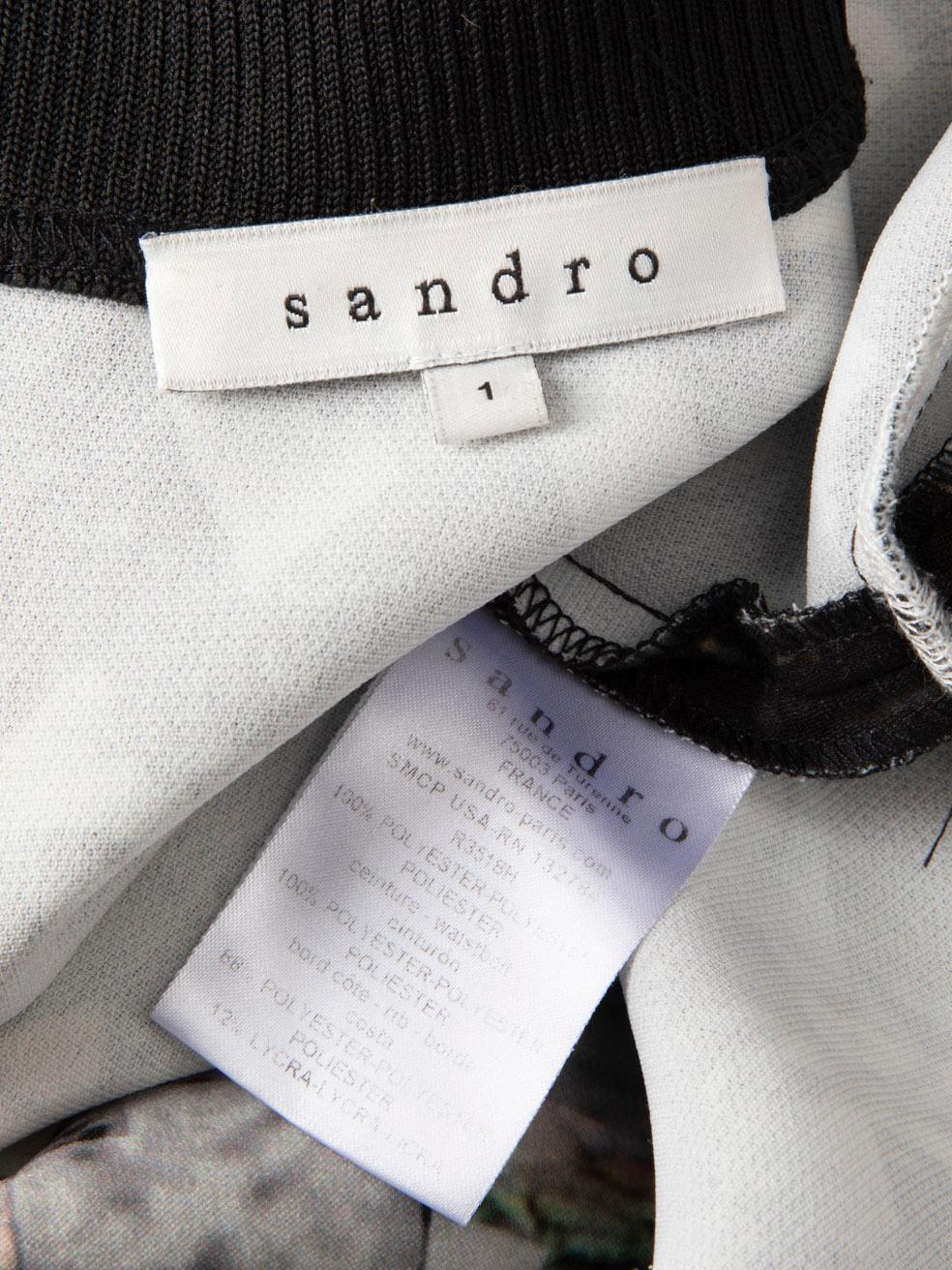 Sandro - Mini robe évasée à motif abstrait - Taille S en vente 3